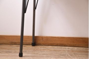 アンティーク家具　和製　昭和初期　桂一枚板　古材を活かしたシンプルな鉄脚テーブル(作業台、アイアンテーブル、コンソールテーブル)(R-045002)