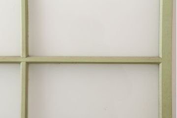アンティーク建具　淡いグリーンが可愛らしいペイントガラス戸2枚セット(引き戸、建具)(R-045003)