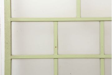 アンティーク建具　淡いグリーンが可愛らしいペイントガラス戸2枚セット(引き戸、建具)(R-045003)