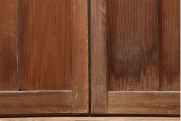 アンティーク建具　麻の葉　組子入り　和の雰囲気高めるガラス戸2枚セット(引き戸、建具)(R-045005)