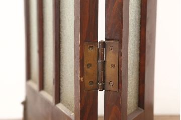 アンティーク建具　昭和初期　ヒノキ材　両開き　大正ロマンのお部屋にも合う折り戸一対(ドア、ガラス扉、建具)(R-045006)