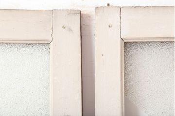 アンティーク建具　両開き　ナチュラルやフレンチインテリアに合うペイントガラス扉2枚セット(ドア、建具)(R-045007)