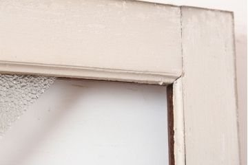 アンティーク建具　両開き　ナチュラルやフレンチインテリアに合うペイントガラス扉2枚セット(ドア、建具)(R-045007)