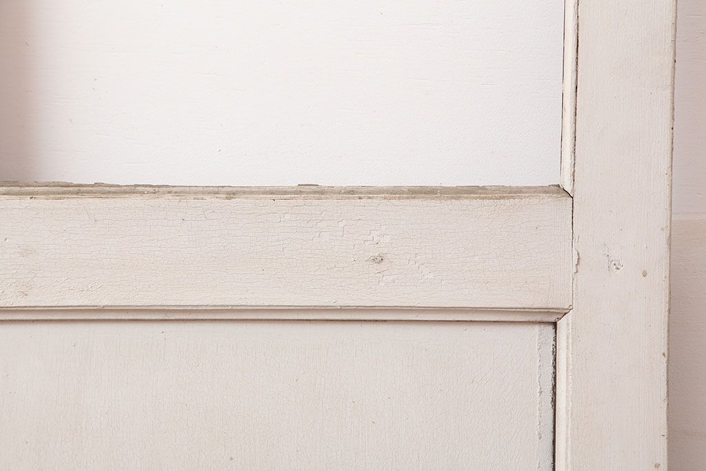 アンティーク建具　両開き　ナチュラルやフレンチインテリアに合うペイントガラス扉2枚セット(ドア、建具)(R-045007)