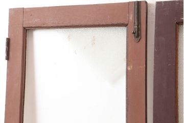 アンティーク建具　両開き　ナチュラルやフレンチインテリアに合うペイントガラス扉2枚セット(ドア、建具)(R-045007)