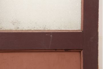 アンティーク建具　両開き　ナチュラルやフレンチインテリアに合うペイントガラス扉2枚セット(ドア、建具)(R-045007)