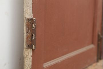 アンティーク建具　両開き　ナチュラルやフレンチインテリアに合うペイントガラス扉2枚セット(ドア、建具)(R-045007)