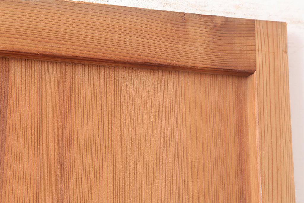 アンティーク建具　昭和初期　幅狭タイプ　美しい柾目が楽しめる舞良戸2枚セット(板戸、引き戸)(R-045008)