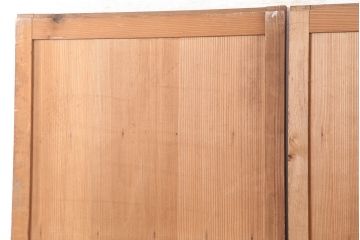 アンティーク建具　昭和初期　幅狭タイプ　美しい柾目が楽しめる舞良戸2枚セット(板戸、引き戸)(R-045008)