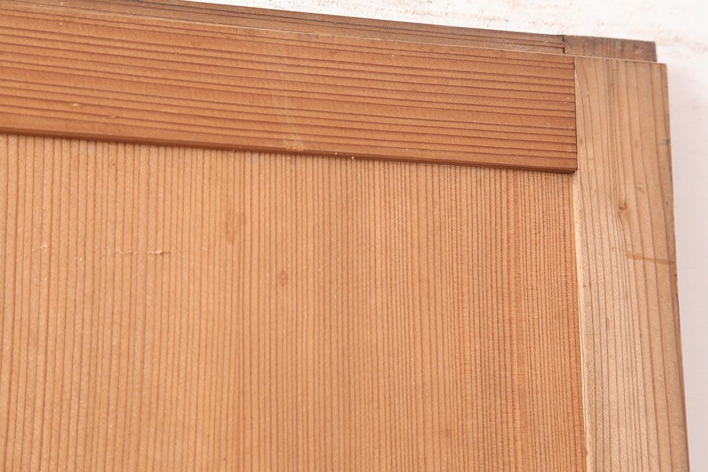 アンティーク建具　昭和初期　幅狭タイプ　美しい柾目が楽しめる舞良戸2枚セット(板戸、引き戸)(R-045008)
