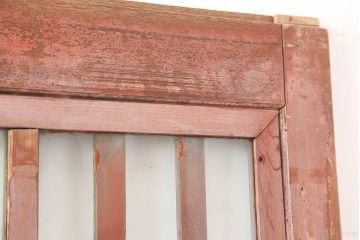 アンティーク建具　昭和中期　ペイント　古びた風合いのペイントが魅力のガラス戸4枚セット(引き戸)(R-045009)