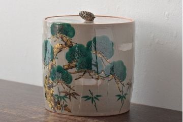 南口閑粋作　乾山老松　水指　共箱　茶道具(R-045010)