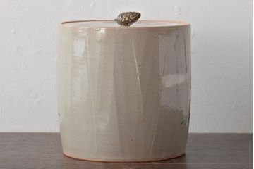 南口閑粋作　乾山老松　水指　共箱　茶道具(R-045010)