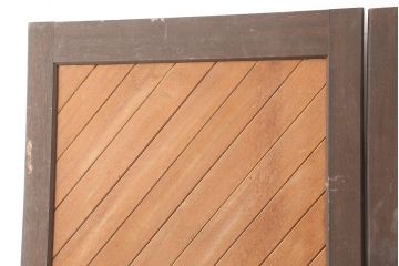 ヴィンテージ建具　両開き　お城の扉のようなデザインが印象的な親子ドア(ペアドア、木製ドア、扉、ビンテージ)(R-045019)