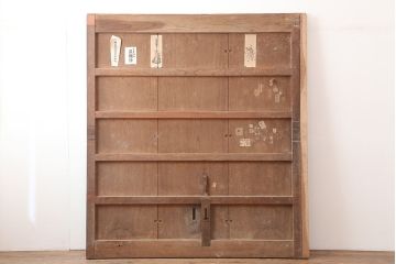 アンティーク建具　明治大正期　総ケヤキ材　重厚な風格漂う蔵戸(玄関戸、引き戸、建具)(R-045020)