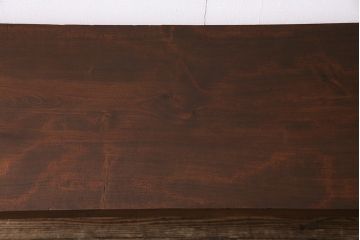 アンティーク家具　古材一枚板リメイク　朴の木材を活かしたシンプルな鉄脚テーブル(コンソールテーブル)(R-045023)