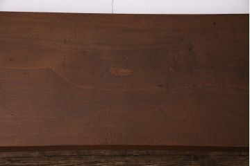 アンティーク家具　特大!　古材一枚板リメイク　朴の木材を活かしたシンプルな鉄脚テーブル(コンソールテーブル)(R-045024)