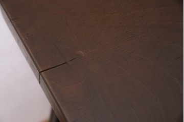 アンティーク家具　特大!　古材一枚板リメイク　朴の木材を活かしたシンプルな鉄脚テーブル(コンソールテーブル)(R-045024)