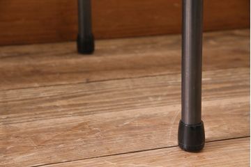 アンティーク家具　特大!　古材一枚板リメイク　朴の木材を活かしたシンプルな鉄脚テーブル(コンソールテーブル)(R-045024)