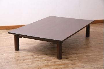 ビンテージ家具　松本民芸家具　すっきりとした佇まいの上品な座卓(幅1500、ローテーブル、ヴィンテージ)(R-045025)