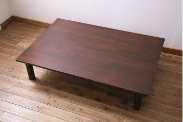 ビンテージ家具　松本民芸家具　すっきりとした佇まいの上品な座卓(幅1500、ローテーブル、ヴィンテージ)(R-045025)