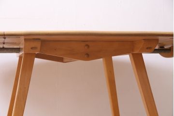 ヴィンテージ家具　イギリスビンテージ　ERCOL(アーコール)　エルム材　スクエアドロップリーフテーブル(バタフライテーブル)(R-045030)