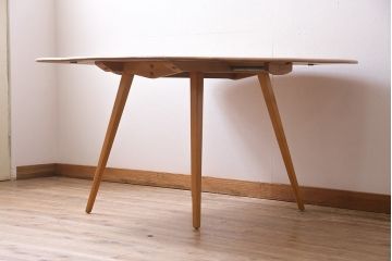 ヴィンテージ家具　イギリスビンテージ　ERCOL(アーコール)　エルム材　スクエアドロップリーフテーブル(バタフライテーブル)(R-045030)
