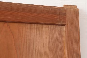 アンティーク建具　昭和中期　角麻(麻の葉)模様　優美な組子帯戸2枚セット(ガラス帯戸、板戸、引き戸、建具、組子)(R-045031)