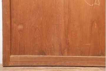 アンティーク建具　昭和中期　角麻(麻の葉)模様　優美な組子帯戸2枚セット(ガラス帯戸、板戸、引き戸、建具、組子)(R-045031)