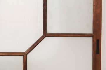 アンティーク建具　大正昭和初期　大振り　存在感のある大きさとデザインが魅力のガラス戸2枚セット(引き戸)(R-045033)