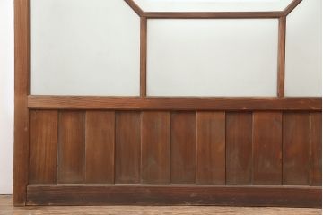 アンティーク建具　大正昭和初期　大振り　存在感のある大きさとデザインが魅力のガラス戸2枚セット(引き戸)(R-045033)