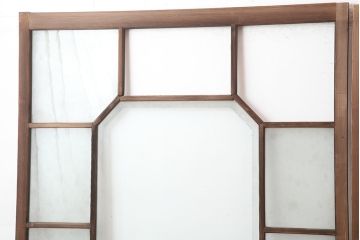 アンティーク建具　大正昭和初期　大振り　存在感のある大きさとデザインが魅力のガラス戸2枚セット(引き戸)(R-045034)