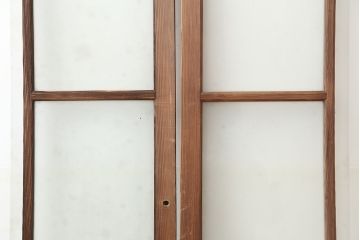 アンティーク建具　大正昭和初期　大振り　存在感のある大きさとデザインが魅力のガラス戸2枚セット(引き戸)(R-045034)