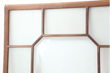アンティーク建具　大正昭和初期　大振り　存在感のある大きさとデザインが魅力のガラス戸2枚セット(引き戸)(R-045034)