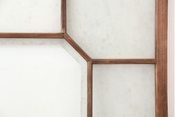アンティーク建具　大正昭和初期　大振り　存在感のある大きさとデザインが魅力のガラス戸2枚セット(引き戸)(R-045035)