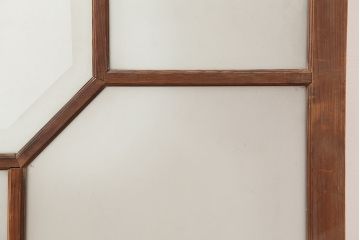 アンティーク建具　大正昭和初期　大振り　存在感のある大きさとデザインが魅力のガラス戸2枚セット(引き戸)(R-045035)
