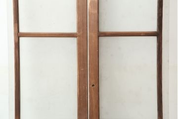 アンティーク建具　大正昭和初期　大振り　存在感のある大きさとデザインが魅力のガラス戸2枚セット(引き戸)(R-045036)