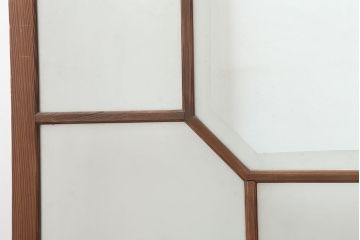 アンティーク建具　大正昭和初期　大振り　存在感のある大きさとデザインが魅力のガラス戸2枚セット(引き戸)(R-045036)
