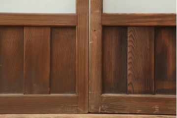 アンティーク建具　大正昭和初期　大振り　存在感のある大きさとデザインが魅力のガラス戸2枚セット(引き戸)(R-045036)
