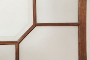 アンティーク建具　大正昭和初期　大振り　存在感のある大きさとデザインが魅力のガラス戸2枚セット(引き戸)(R-045036)