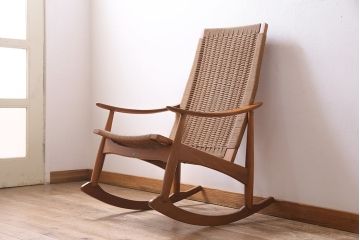 ビンテージ家具　日本製　AFM Quality Frinture　ペーパーコード　ロッキングチェア(アームチェア)(R-045037)