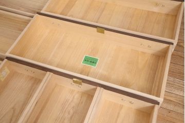 中古　加茂総桐箪笥　吉沢昭次　四方胴丸　中開き　衣装たんす(総桐たんす、着物タンス、整理たんす)(定価約135万円)(R-045039)