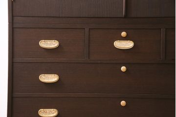 中古　加茂総桐箪笥　吉沢昭次　四方胴丸　中開き　衣装たんす(総桐たんす、着物タンス、整理たんす)(定価約135万円)(R-045039)