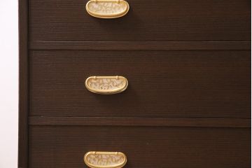 中古　加茂総桐箪笥　吉沢昭次　四方胴丸　中開き　衣装たんす(総桐たんす、着物タンス、整理たんす)(定価約135万円)(R-045039)