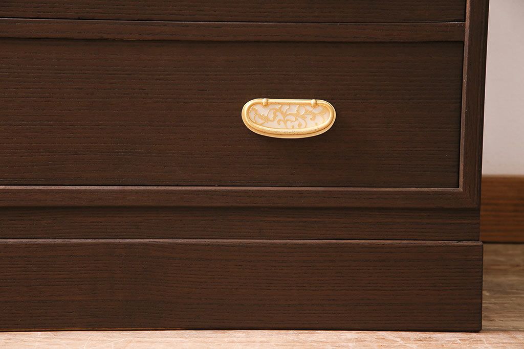 中古　加茂総桐箪笥　吉沢昭次　四方胴丸　中開き　衣装たんす(総桐たんす、着物タンス、整理たんす)(定価約135万円)(R-045039)