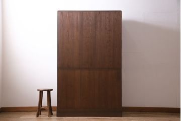 中古　加茂総桐箪笥　吉沢昭次　四方胴丸　中開き　衣装たんす(総桐たんす、着物タンス、整理たんす)(定価約135万円)(R-045039)