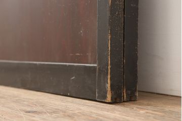 アンティーク建具　昭和初期　漆塗り　凛とした上品さ漂うガラス戸2枚セット(引き戸)(R-045040)