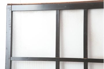 アンティーク建具　昭和初期　漆塗り　凛とした上品さ漂うガラス戸2枚セット(引き戸)(R-045040)