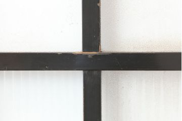 アンティーク建具　昭和初期　漆塗り　凛とした上品さ漂うガラス戸2枚セット(引き戸)(R-045040)