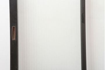 アンティーク建具　昭和初期　漆塗り　凛とした上品さ漂うガラス戸2枚セット(引き戸)(R-045040)